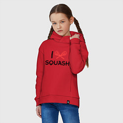 Толстовка оверсайз детская I Love Squash, цвет: красный — фото 2
