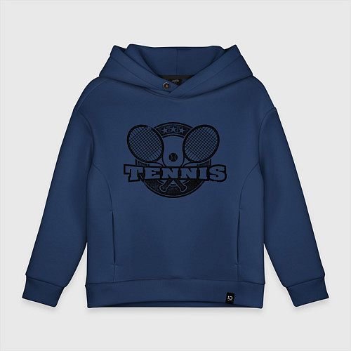 Детское худи оверсайз Tennis / Тёмно-синий – фото 1