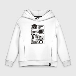 Детское худи оверсайз Eat sleep fishing repeat