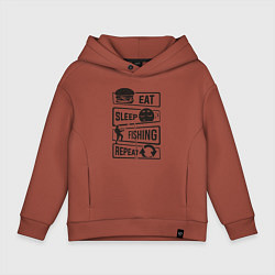 Детское худи оверсайз Eat sleep fishing repeat