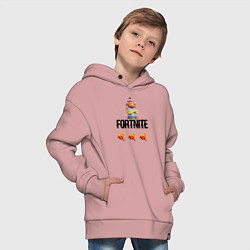 Толстовка оверсайз детская Карась Фортнайт, цвет: пыльно-розовый — фото 2