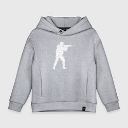 Толстовка оверсайз детская Soldier counter strike, цвет: меланж