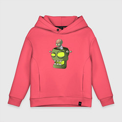 Толстовка оверсайз детская Зомбосс, цвет: коралловый
