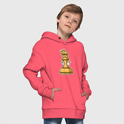 Толстовка оверсайз детская Шахматная пешка InChess, цвет: коралловый — фото 2