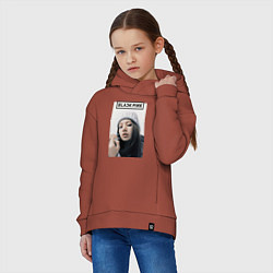 Толстовка оверсайз детская Джису блэкпинк, цвет: кирпичный — фото 2
