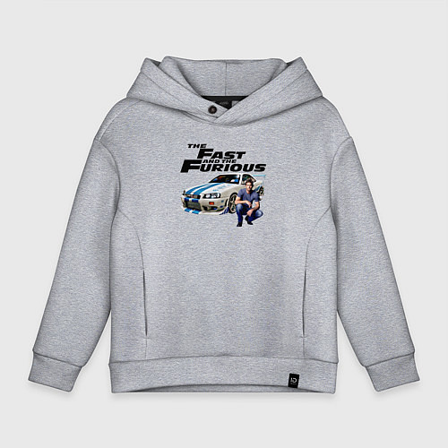 Детское худи оверсайз Брайан ОКоннер Nissan Skyline R34 / Меланж – фото 1