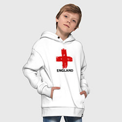 Толстовка оверсайз детская England flag, цвет: белый — фото 2