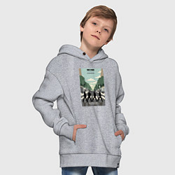 Толстовка оверсайз детская Skibidi toilet Beatles cameramen, цвет: меланж — фото 2