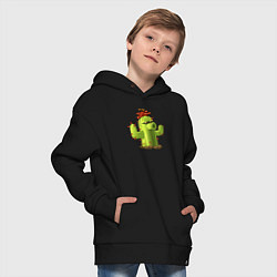 Толстовка оверсайз детская PvZ Кактус, цвет: черный — фото 2