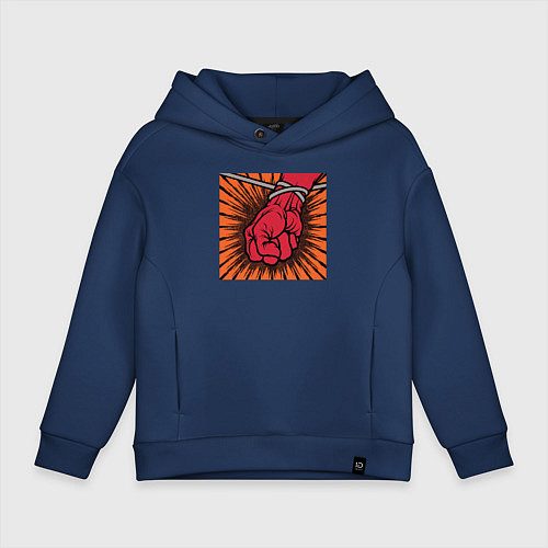 Детское худи оверсайз Обложка альбома St Anger группы Metallica / Тёмно-синий – фото 1