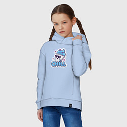 Толстовка оверсайз детская Отдых chill, цвет: мягкое небо — фото 2