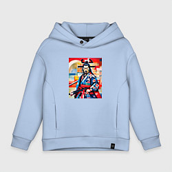 Толстовка оверсайз детская Самурай на изготовке, цвет: мягкое небо