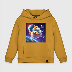 Детское худи оверсайз Толстый кот в космосе