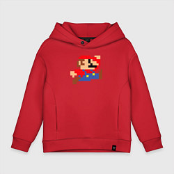 Толстовка оверсайз детская Пиксельный Марио, цвет: красный