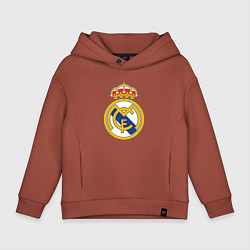Толстовка оверсайз детская Real madrid fc sport, цвет: кирпичный