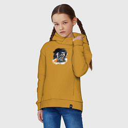 Толстовка оверсайз детская Космические футболисты, цвет: горчичный — фото 2