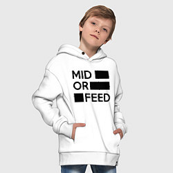Толстовка оверсайз детская Mid or feed, цвет: белый — фото 2