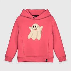 Толстовка оверсайз детская Привидение смешное, цвет: коралловый