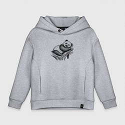 Детское худи оверсайз Панда жует бамбук