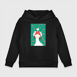 Детское худи оверсайз Лама - альпака в ушанке