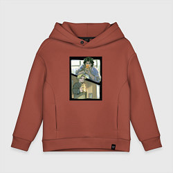 Толстовка оверсайз детская Аниме Монстер, цвет: кирпичный