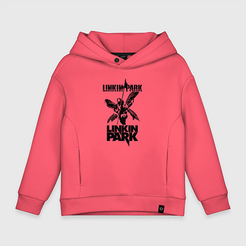 Детское худи оверсайз LP - hybrid theory / Коралловый – фото 1