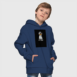 Толстовка оверсайз детская Кто там?, цвет: тёмно-синий — фото 2