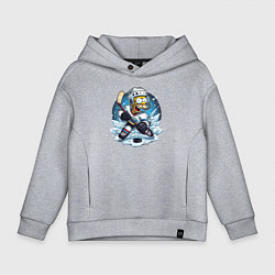 Детское худи оверсайз Гомер Симпсон - хоккейный нападающий