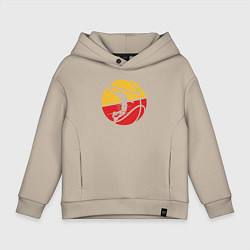 Детское худи оверсайз Red yellow basketball