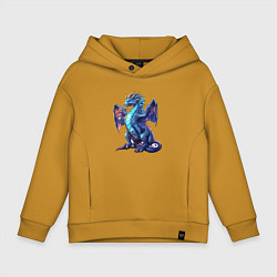 Детское худи оверсайз Синий новогодний дракон