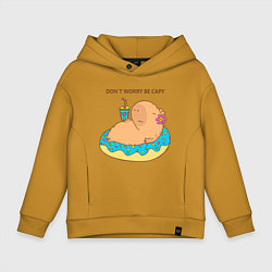 Детское худи оверсайз Капибара с пончиком dont worry be capy
