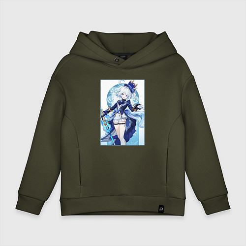 Детское худи оверсайз Фурина - Геншин импакт / Хаки – фото 1