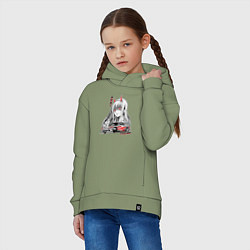 Толстовка оверсайз детская Nissan Silvia S15 Drift Zero Two, цвет: авокадо — фото 2
