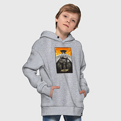 Толстовка оверсайз детская Безумный Макс - мотор, цвет: меланж — фото 2