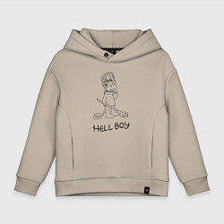 Толстовка оверсайз детская Bart hellboy Lill Peep, цвет: миндальный