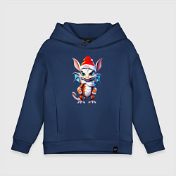 Детское худи оверсайз Дракончик в новогоднем колпаке