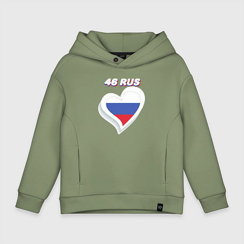 Детское худи оверсайз 46 регион Курская область / Авокадо – фото 1