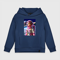 Толстовка оверсайз детская Барби - крутой космонавт, цвет: тёмно-синий