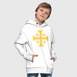 Толстовка оверсайз детская Крест рыцарей Иерусалима и Эдессы, цвет: белый — фото 2