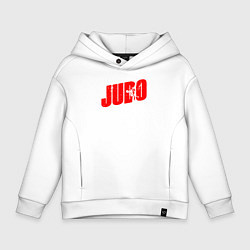 Толстовка оверсайз детская Judo red, цвет: белый