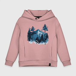 Детское худи оверсайз Графика горный пейзаж