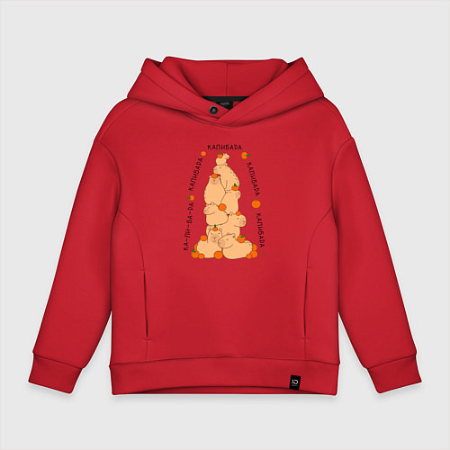 Детское худи оверсайз Гора капибара / Красный – фото 1