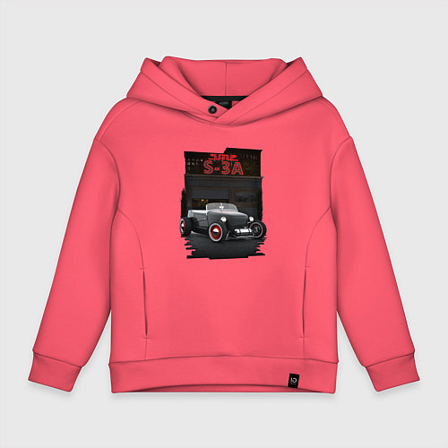 Детское худи оверсайз СМЗ-С3А Hot Rod / Коралловый – фото 1