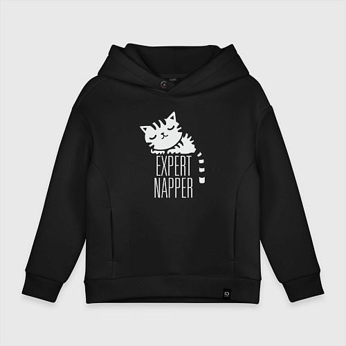 Детское худи оверсайз Эксперт по сну / Черный – фото 1