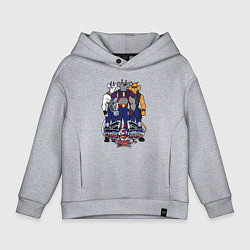 Толстовка оверсайз детская Мыши рокеры с марса - все, цвет: меланж