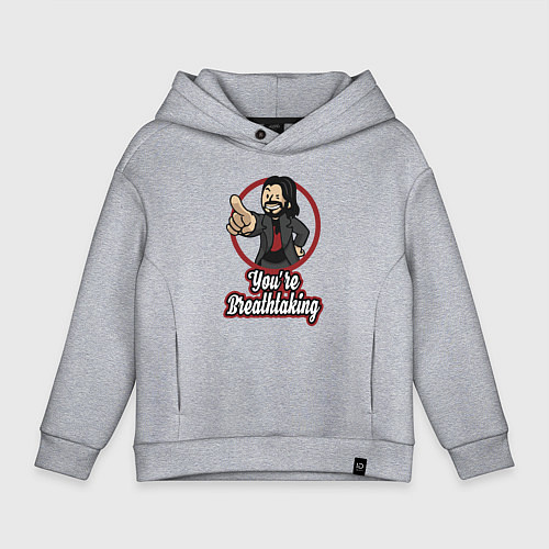 Детское худи оверсайз Vault Keanu Reeves / Меланж – фото 1