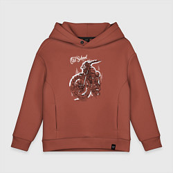 Детское худи оверсайз Старая школа - мотоцикл