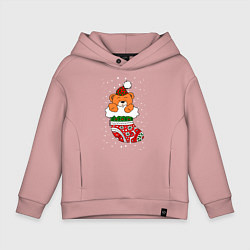 Детское худи оверсайз Игрушечный мишка в носке