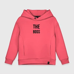 Толстовка оверсайз детская The real boss, цвет: коралловый