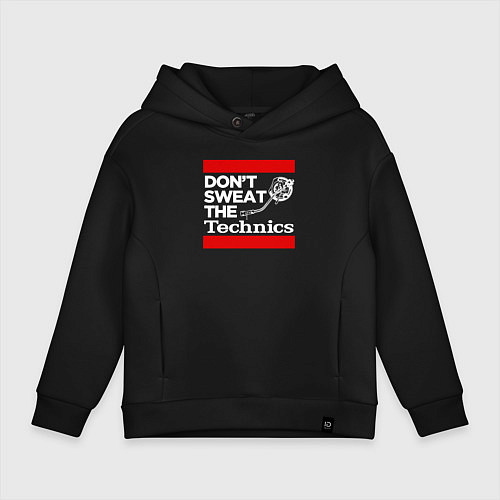 Детское худи оверсайз Dont sweat the Technics / Черный – фото 1